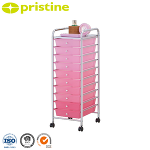 Chariot de rangement de bureau moderne MIT Taiwan avec 10 tiroirs en plastique pour atelier et cuisine - Product Image 1