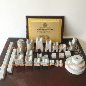 S50-YL WP Bloc de couverture à trou unique robuste en plastique blanc, moulage par injection, matériau PP, entretoise en fibre de béton - Product Image 3