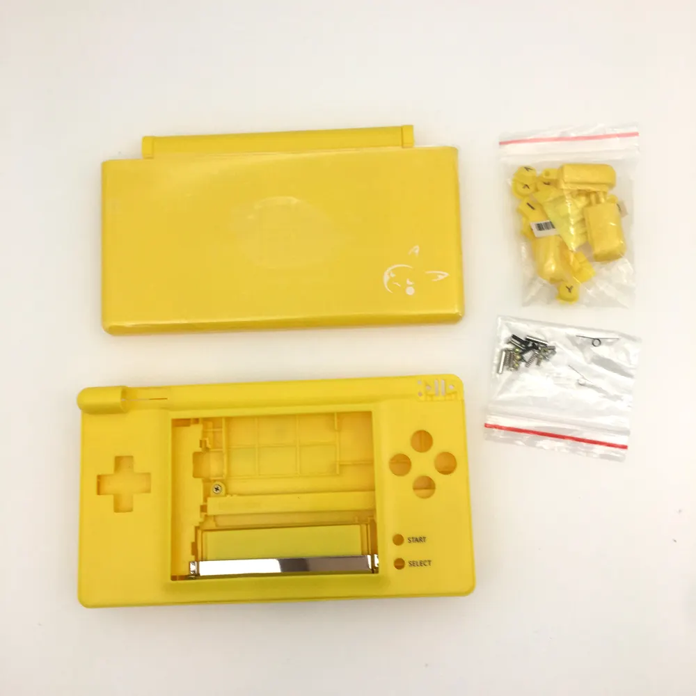 Yedek parça tamir sarı Pikachu tam konut Shell kılıf + ekran Lens + tornavida kitleri Nintendo DS Lite NDSL için