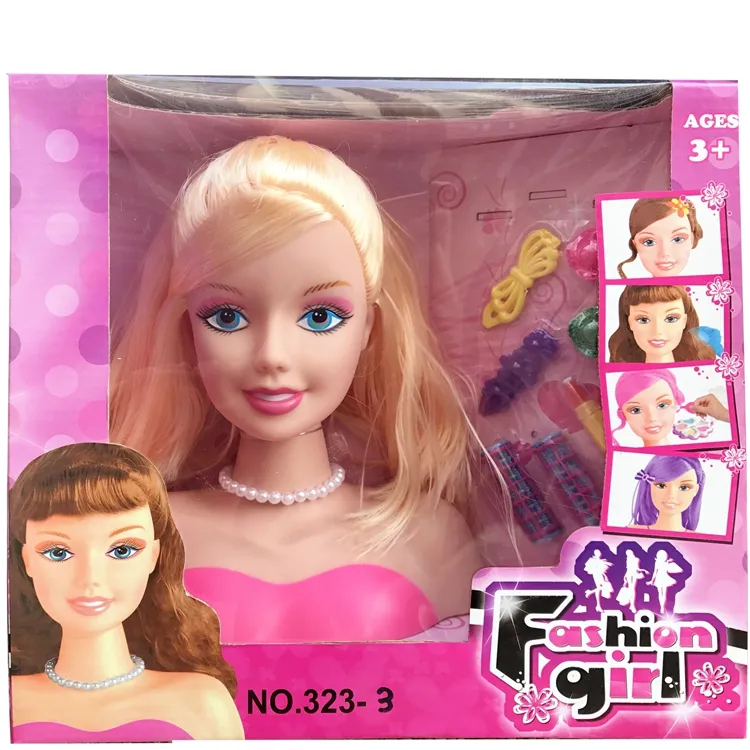 Kind spielen Spielzeug gemacht Haar großen Kopf Haar Styling Salon beauty Mädchen Puppe Spielzeug