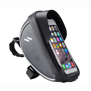 Bicycle Handlebar Mobile Phone Holder Front Tube Bag Touch Screen Bike Phone Bag