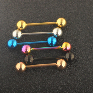 Bijoux en acier inoxydable pour femmes, boule d'haltère, anneaux de langue, barres de perçage, mamelons, barre droite, - Product Image 3