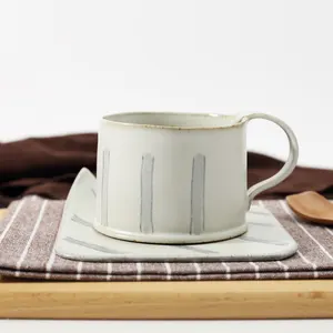 200mlコーヒーカップ磁器ハンドペイントカップセラミックコーヒーギフト用磁器カプチーノカップラテと紅茶用ソーサー付き