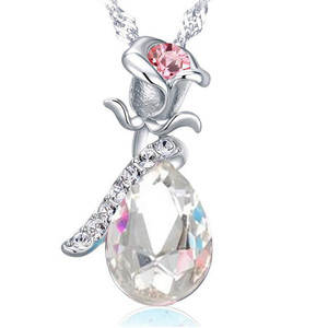 Collana di Cristallo con Lacrima d'Angelo Rosa, Gioielli alla Moda per Feste e Accessori - Product Image 6