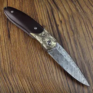 AM-1541 Pieghevole damasco coltello chef giapponese coltello da caccia coltelli da tasca