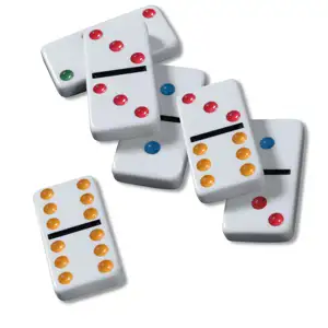 Double Six Professional Dominoes - White with Black Dots, Case Color