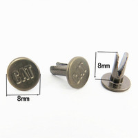 Rivets fendus en laiton antique à tête ovale plate et à fente pour sacs et chaussures