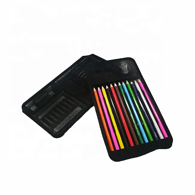 Colorful Pencils Packaging Flocking Blister PS Tray