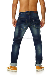 กางเกงยีนส์ผู้ชายเอวกลางแบบลำลอง Han Edition กางเกงยีนส์สีพลัสไซส์ - Product Image 5