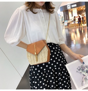 Nuova Borsa Estiva Popolare da <span class=keywords><strong>Donna</strong></span>, Borsa a Tracolla Boho con Catena, <span class=keywords><strong>Pochette</strong></span> in Rattan con Nappa - Product Image 4