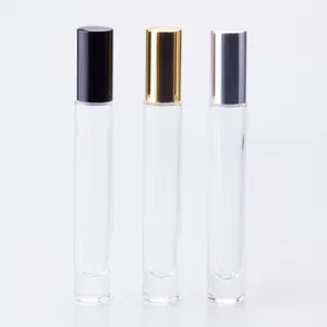 IBELONG Wholesale Premium Thick Glass Long Slim Clear 10ml Glass Perfume Roll On Oil Bottle 10ml for Essential Oil Supplier