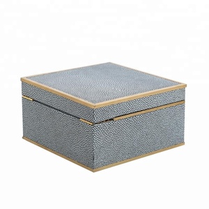 Scatola di profumo di legno di fascia alta su ordinazione di lusso di aspetto acquale con il contenitore di regalo del MDF del bordo dorato - Product Image 4