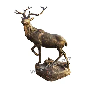 Cast Iron Statues Cast Iron Outdoor Patio Life Size Animal Statues And Sculptures Lawn Garden Garten Decor Casting Elk Deer Stag In Bronze Color