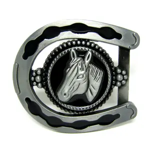 40Mm Horse Head Logo Hình Bầu Dục Hình Dạng Tây Ý Belt Buckle, Tùy Chỉnh Ý Belt Buckles