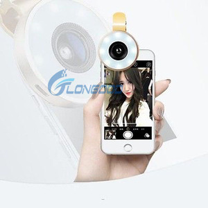 CALIENTE Autofoto Cámara de ojo de Pez Clip Lente con LED de Luz de Flash para el Teléfono Celular - Product Image 2