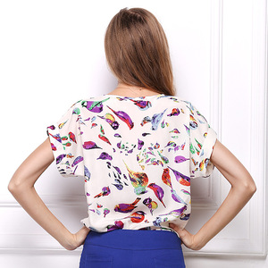Blusa de manga corta con cuello redondo para verano, camisa con estampado Floral para <span class=keywords><strong>playa</strong></span> - Product Image 2
