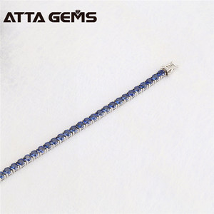 Pulsera de tenis de lujo con zafiro azul para mujer, plata de ley 925 - Product Image 5