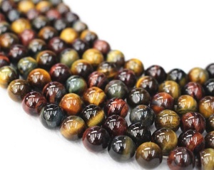 Entrega Rápida, Cuentas Redondas de Piedra Ojo de Tigre Natural de Tres Colores <span class=keywords><strong>para</strong></span> la Fabricación de Joyas, Cuentas de 16 mm - Product Image 4