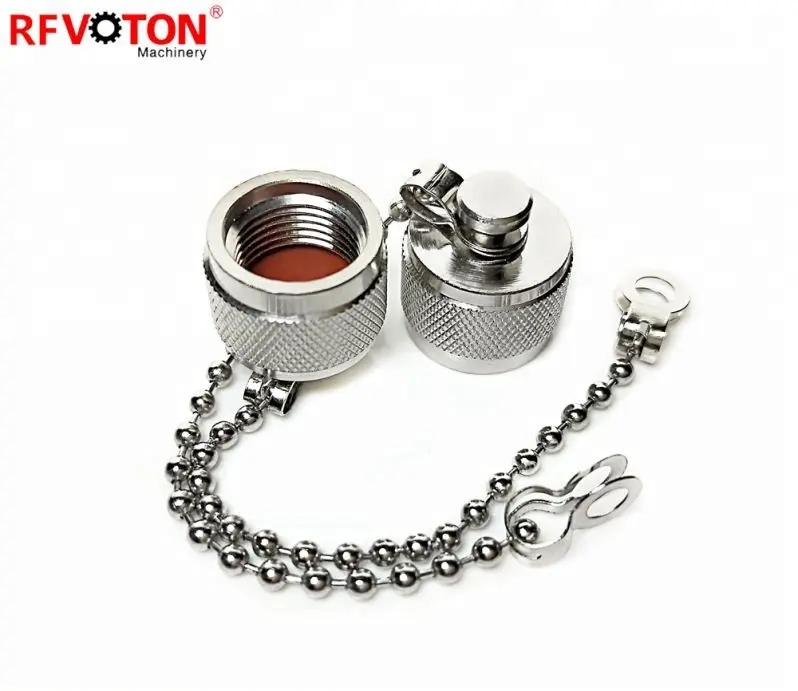 Waterproof Copper Material N Male Plug Universal Metal Dust Cap With Chain