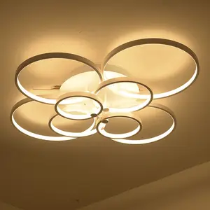 MEEROSEE-Lámpara LED de techo para sala de estar y dormitorio, anillo circular superfino, accesorios de iluminación, MD1022