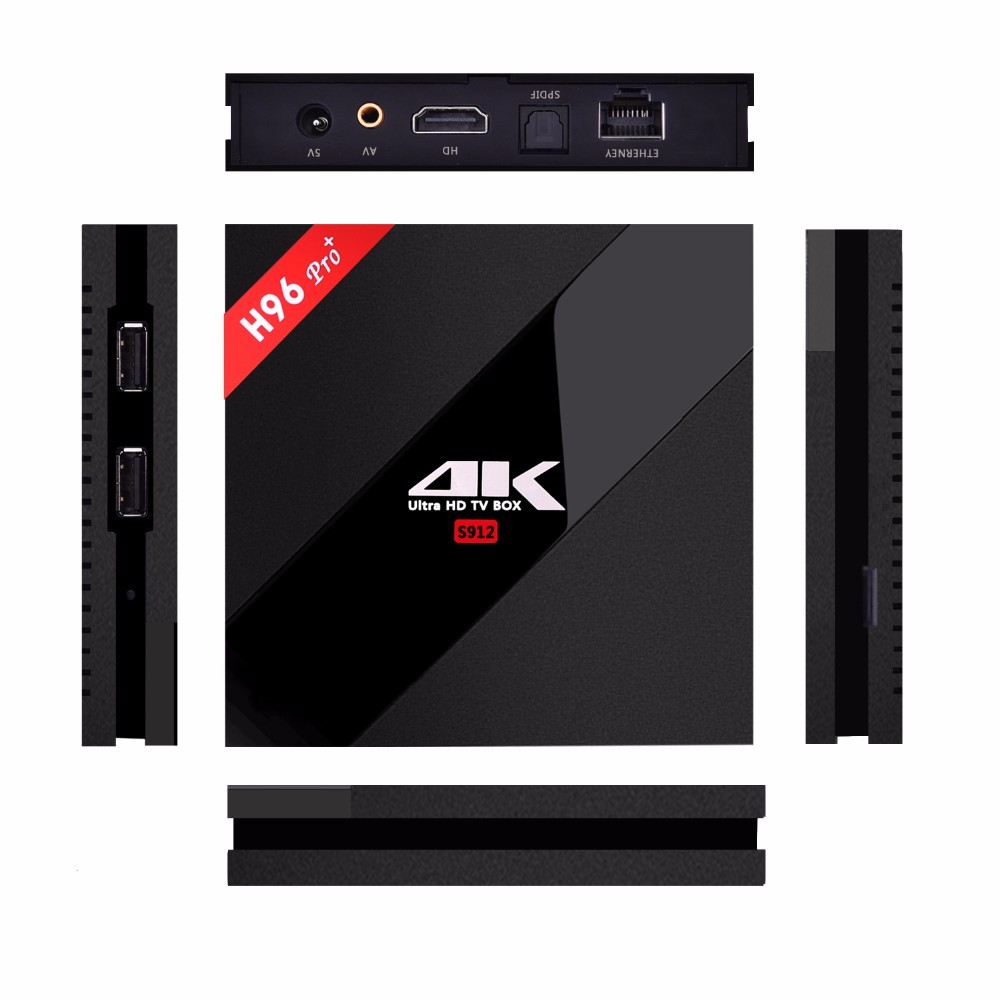H96 Pro plus S912 Android 7.1 TV BOX Amlogic 3 GB 32 GB WiFi 2.4G/5.0G H.265 BT4.1 KODI 17.0 H.265 4 K Medios jugador