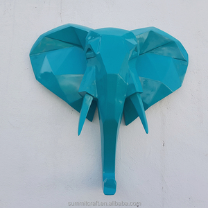 Sculpture moderne en tête <span class=keywords><strong>d</strong></span>'éléphant en origami personnalisée en gros Support mural Art <span class=keywords><strong>D</strong></span>écor <span class=keywords><strong>D</strong></span>écoration murale <span class=keywords><strong>d</strong></span>'animaux suspendus - Product Image 4