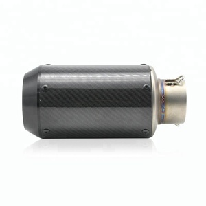 Universele 60Mm Korte Koolstofvezel Mouw Motorfiets Uitlaat Uitlaat Pijp Uitlaatdemper Tips Slip On 2 "Inlaat Geluiddemper - Product Image 4