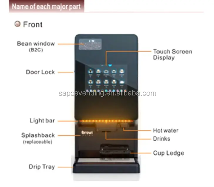 Automatical High-end commercial espresso bean to cup coffee machine manufacturer