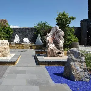 Carreaux de sol en pierre naturelle, strass bleu salée, 1 pièce