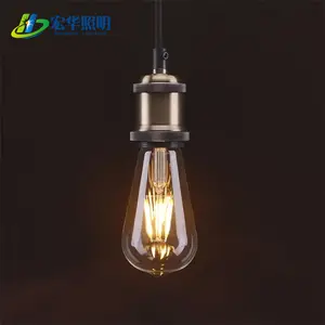 ST64 lampadina per tutti i gradi 4W E27 Base trasparente LED Edison lampadina a filamento a lume di candela retrò