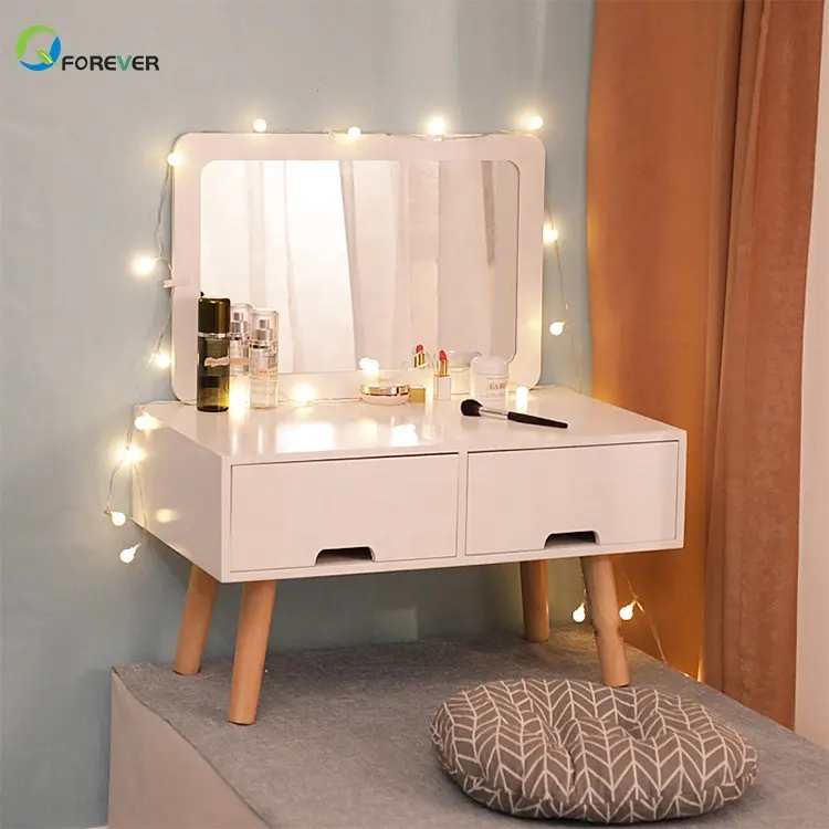 Simple Flip Dressing Table Top Makeup Table Dressers with Mirror