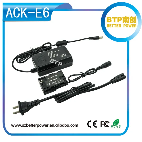 ACK-E6 AC Power Adapter Supply Kit For Canon EOS 5D Mark III, 5D Mark II, 6D, 7D, 60D and 70D DSLR Cameras
