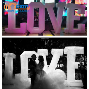 Letras Inflables LED RGB Modernas de Alta Calidad, Letrero de Globos con Forma de Corazón, 3x7m, Tela Oxford 210D, Personalizable, Decoraciones Elegantes para Bodas - Product Image 2