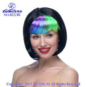 Pelucas de pelo rizado largo Bang mezclan el color principal estilo de moda de productos y mejores ventas - Product Image 6