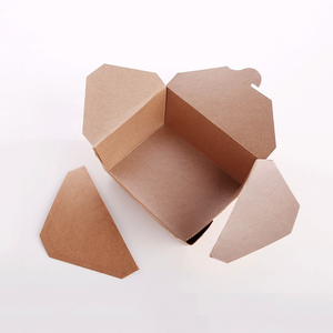 Desechables al por mayor caja de papel marrón de cartón <span class=keywords><strong>Pasta</strong></span> llevar de embalaje de alimentos - Product Image 3