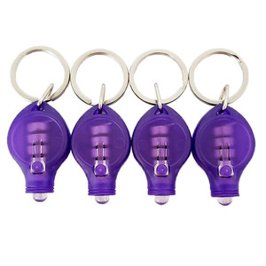 Mini lampe torche UV LED porte-clés 365-405nm, porte-clés en plastique avec lampe de poche, porte-clés LED vierge - Product Image 1