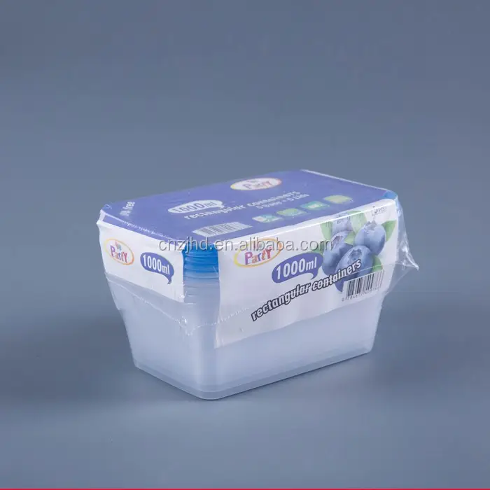 Emballage rétractable 5 pièces récipient alimentaire en plastique à emporter jetable