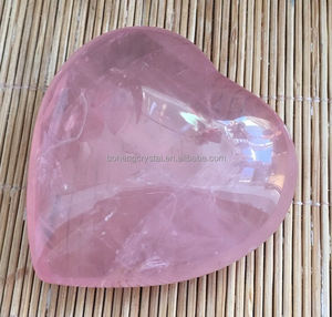 En forma de corazón al por mayor cristal de cuarzo rosa Healing chakra piedras preciosas corazones para regalo - Product Image 4