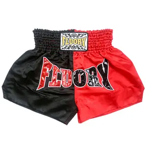 Custom Ufc Atleet Concurrentie Mma Box Rood Zwart Muay Thai Shorts