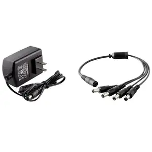 12 V 2A 100 V-240 V Güvenlik Kamera Güç kaynağı 4-Way Güç Splitter Kablo ile CCTV güç Adaptörü için Analog/AHD DVR/Kamera