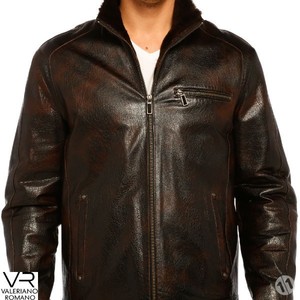 Chaqueta de Cuero Vacuno Estilo Vintage con Piel, Colección Valeriano Romano, Modelo Turco VRM70010, Prendas - Product Image 3