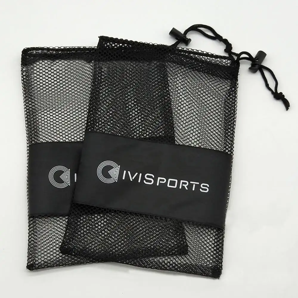 Hoge kwaliteit kleine polyester mesh netto sieraden gift koord bag met custom logo wasgoed mesh zak