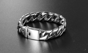 Bracciale personalizzato di lusso in acciaio inossidabile da <span class=keywords><strong>uomo</strong></span> in metallo Color argento 2017 - Product Image 2
