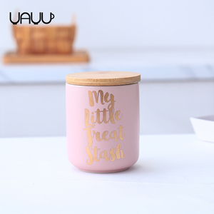 Maison de mariage décor cylindrique en céramique <span class=keywords><strong>fine</strong></span> rose bougie pot/bougies en vrac pour motif personnalisé/logo - Product Image 5