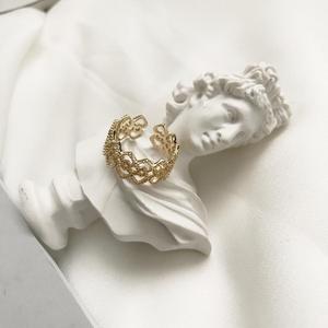 Anelli Aperti Delicati in Argento Sterling 925 Placcato Oro con Zirconi Cubici Incastonati, Nuova Tendenza Personalizzata Sun Star - Product Image 3