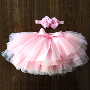 Del bambino floreale delle ragazze tennis breve tutu bambini di balletto della piega mini vestiti di ballo latino pantaloni del pannello esterno per le ragazze - Product Image 3
