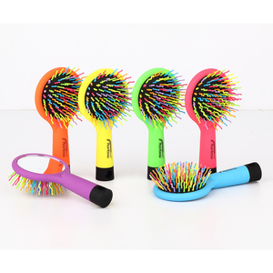 Nouvelle mode personnalisée coussin en caoutchouc et brosse à cheveux démêlante à poils colorés avec miroir pour enfants et adolescents, 2023 - Product Image 4