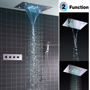 Cacher Pluie Douche Plafond Monté Cascade Précipitations Tête De Douche Haut Débit Thermostatique Grand LED Douche Ensemble - Product Image 2