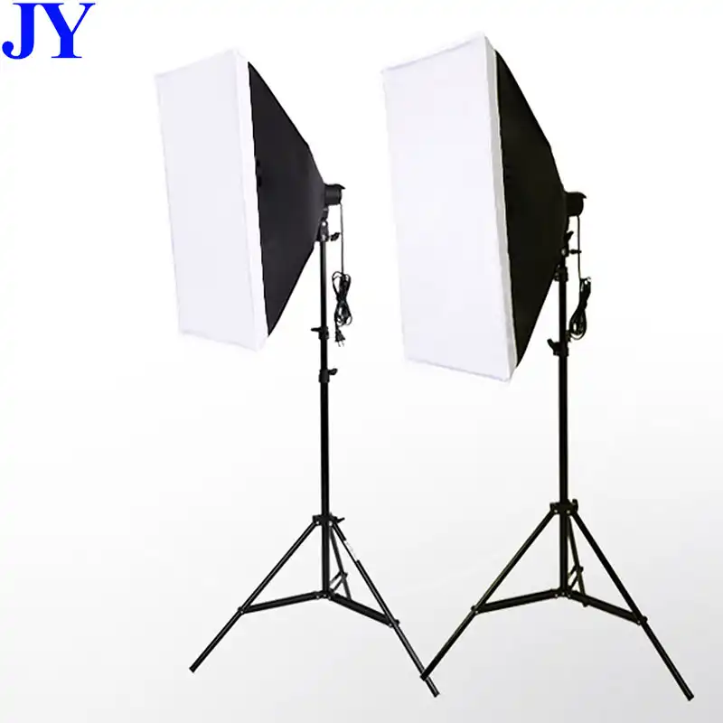 Jingying kit de iluminação, kit de iluminação softbox de estúdio fotográfico com suporte de luz, 50x70cm