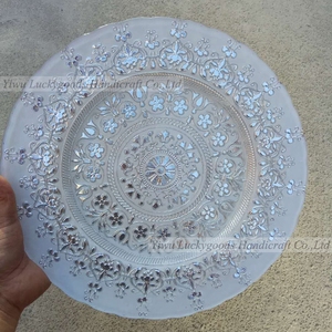 BL211106-1 vendita della fabbrica da 13 pollici fornitore cinese nuovo prodotto argento mare <span class=keywords><strong>spugna</strong></span> di vetro piatto di nozze all'ingrosso - Product Image 4